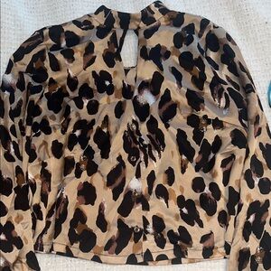 Leopard Print Button-Up Blouse